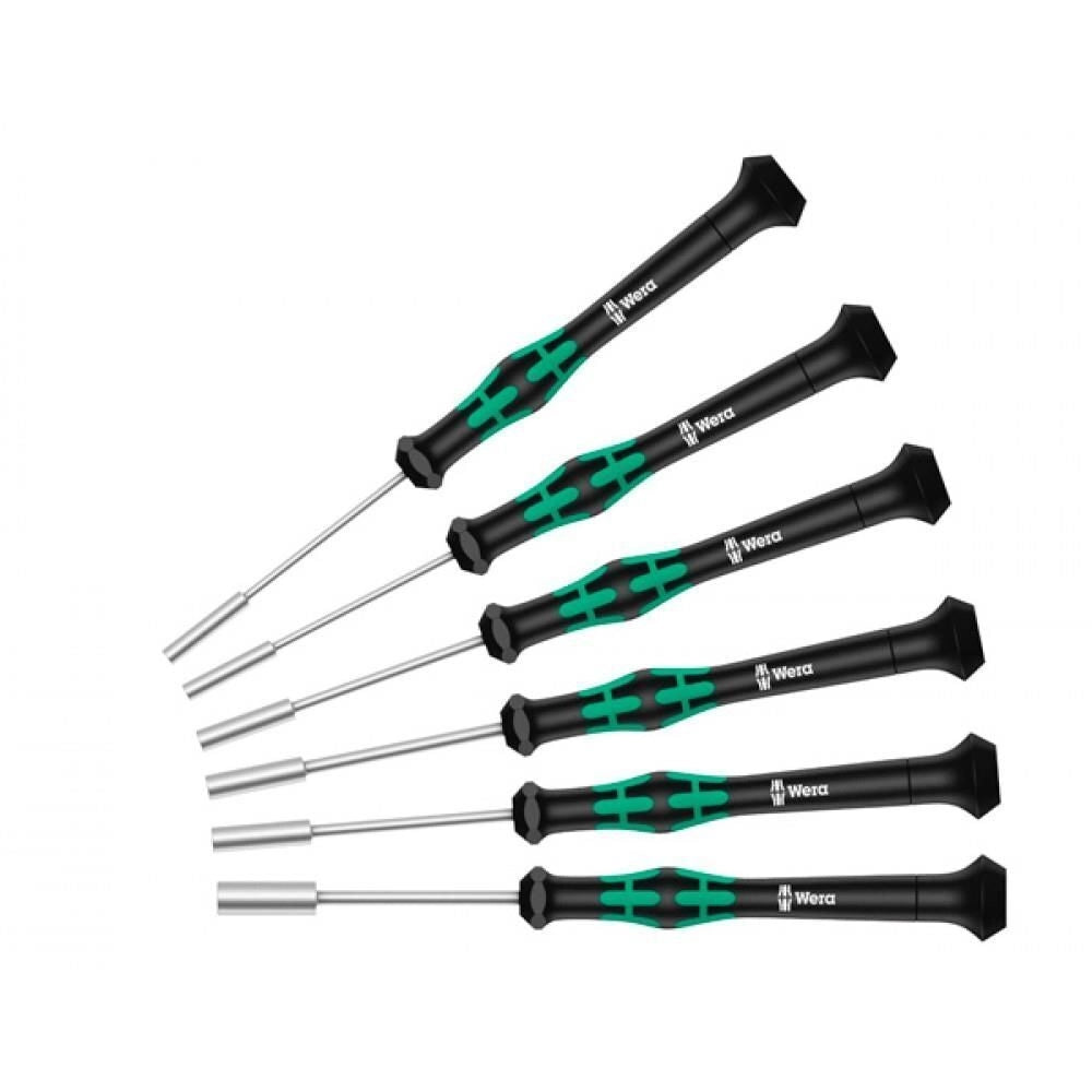 Wera 05118158001 Kraftform Micro Set di Cacciaviti per Viti Esagonali 6 Pezzi con Supporto Punta Wera Black Point Impugnatura Ergonomica per Lavori di Precisione colore Nero