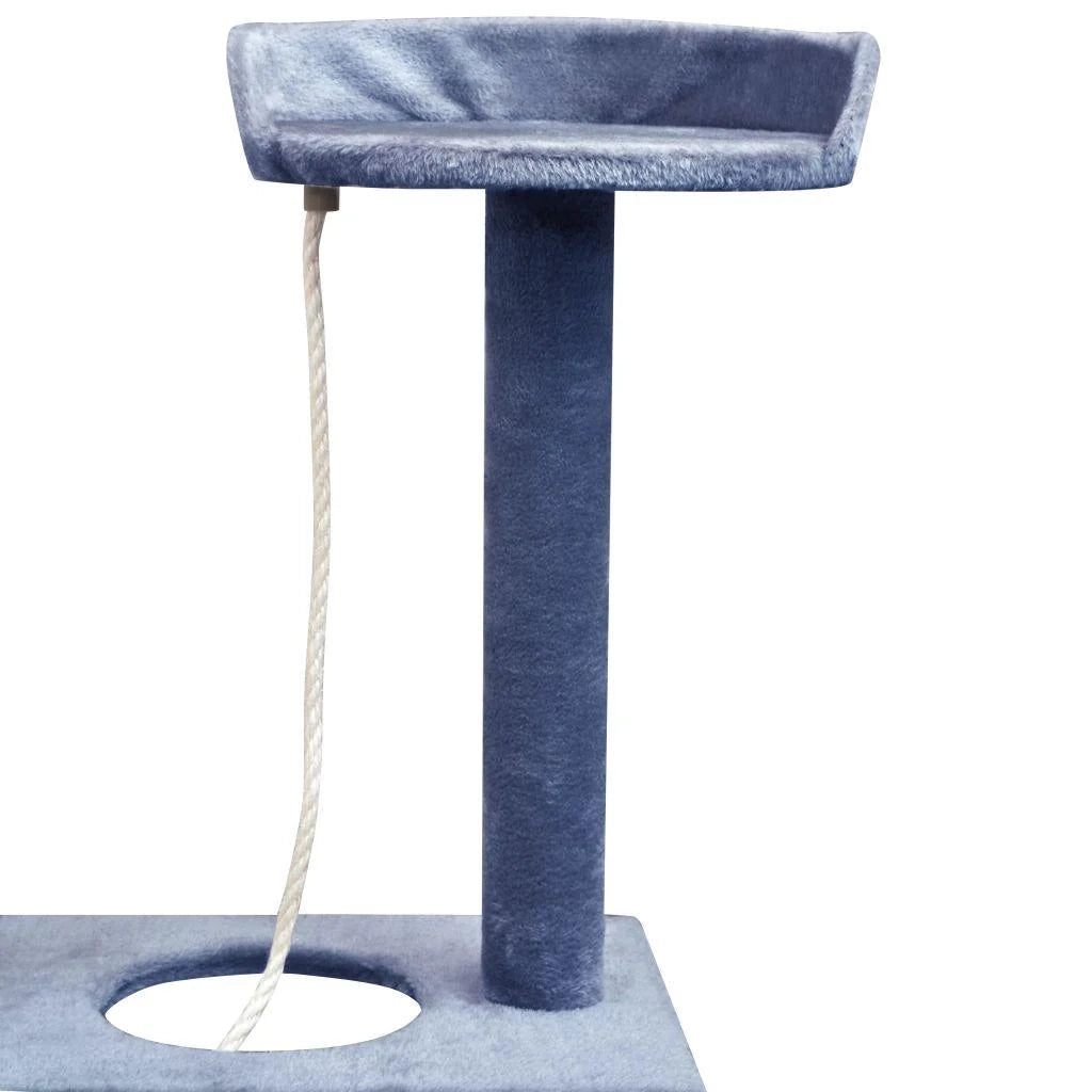 Tiragraffi albero per gatti cuccia per gatti giocattolo peluche sisal 150 cm blu scuro 3702083