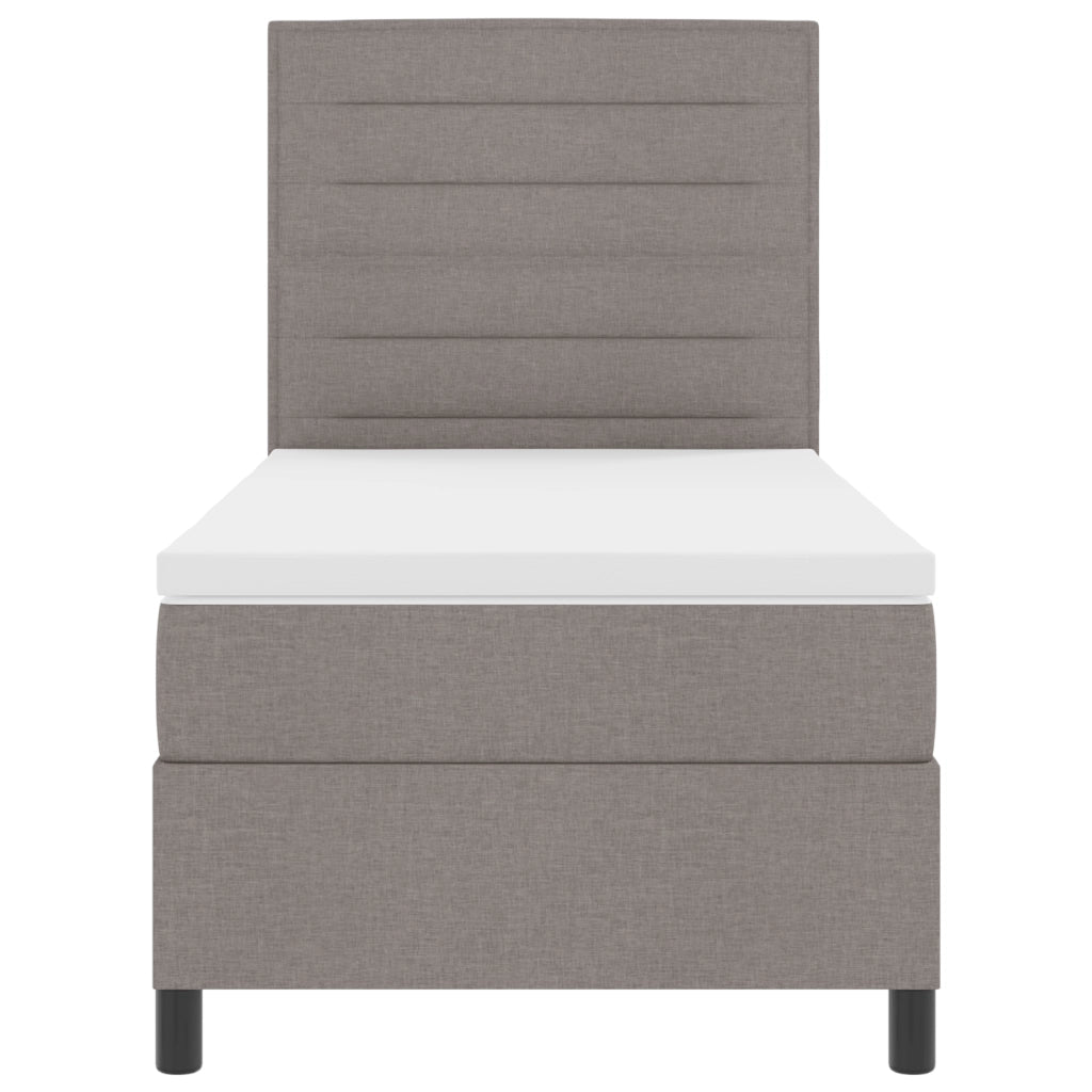 Letto a molle con materasso taupe 100x200 cm in tessuto