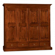 Armadio 4 porte classico in legno tinta noce 234x61x221 - Mobili 2G