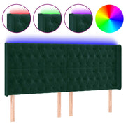 Testiera | Testata a LED Verde Scuro 203x16x118/128 cm in Velluto