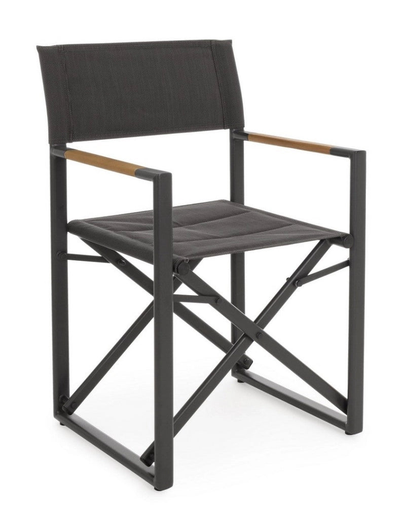 Set 2 Sedie Pieghevoli da Regista 51x54x86 cm in Alluminio Lagun Antracite
