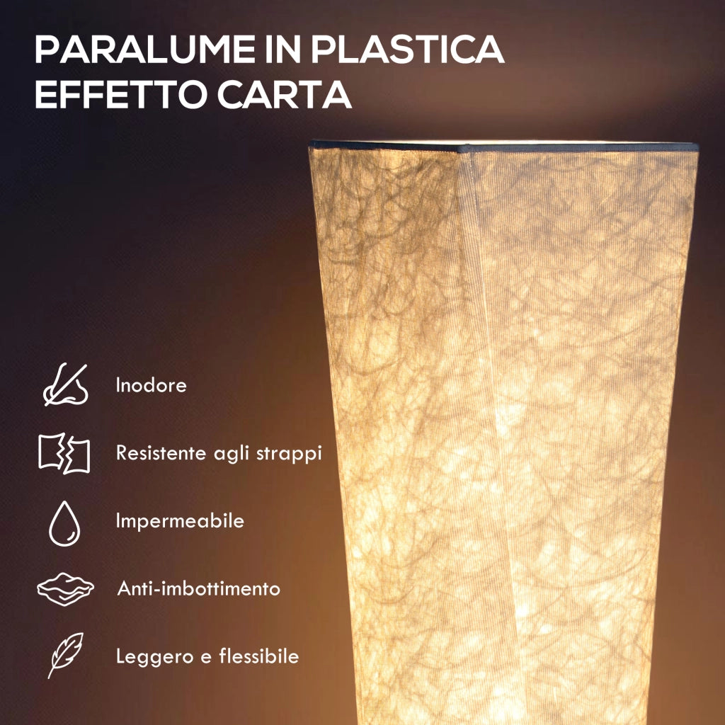 Lampada da Terra Moderna ¨C zephmum ¨C Acciaio e Tessuto, Bianco e Argento, 25x25x129 cm
