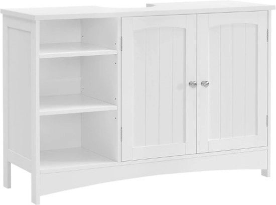Cassa di Sanitario Sotto Vasca – Con Risparmio – 3 Cassettoni – Cassettonetto di Cucina – Sotto Vasca – Design Vintage – Bianco