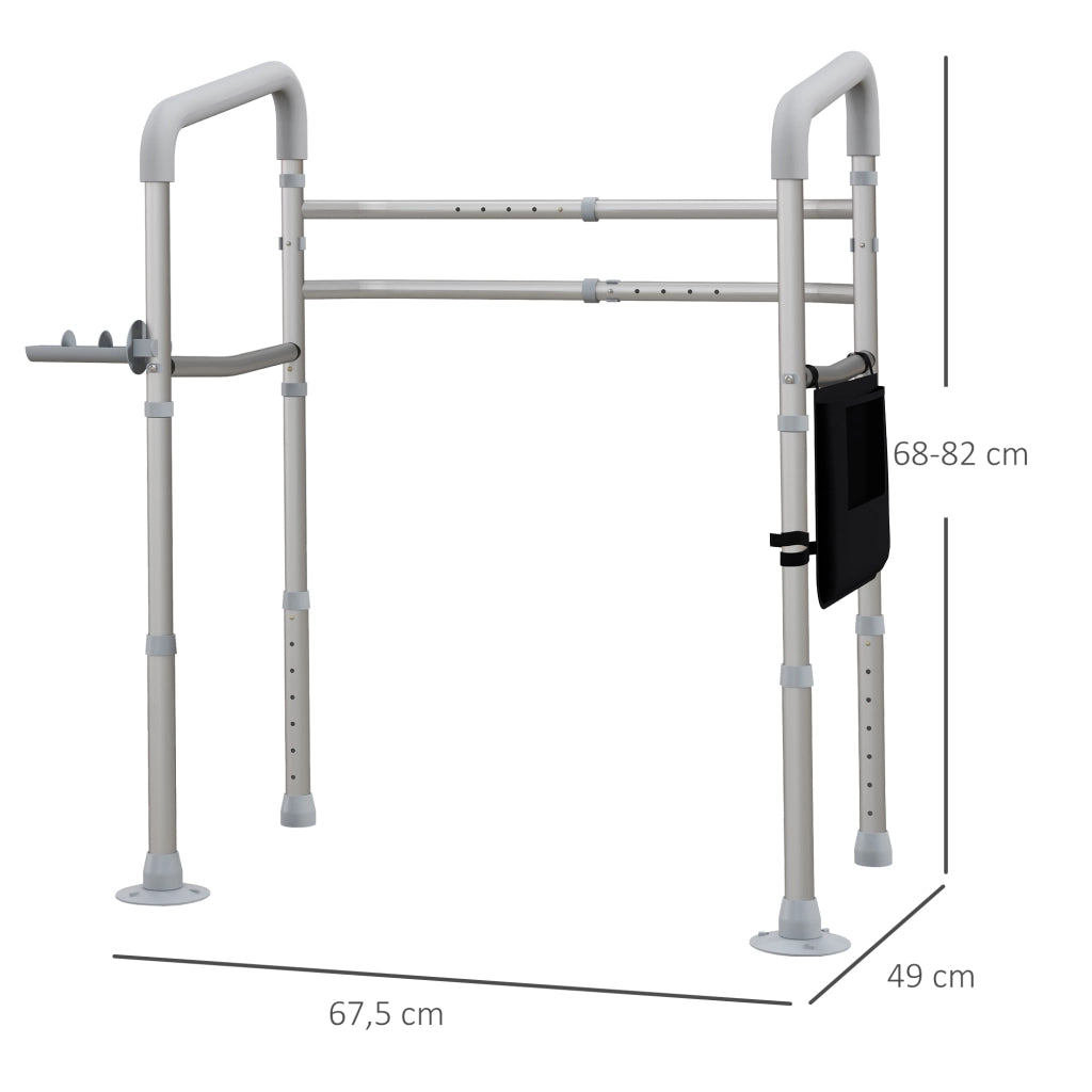 Portaoggetti per bagno con maniglie regolabili ¨C zephmum ¨C Grigio 60x30x30