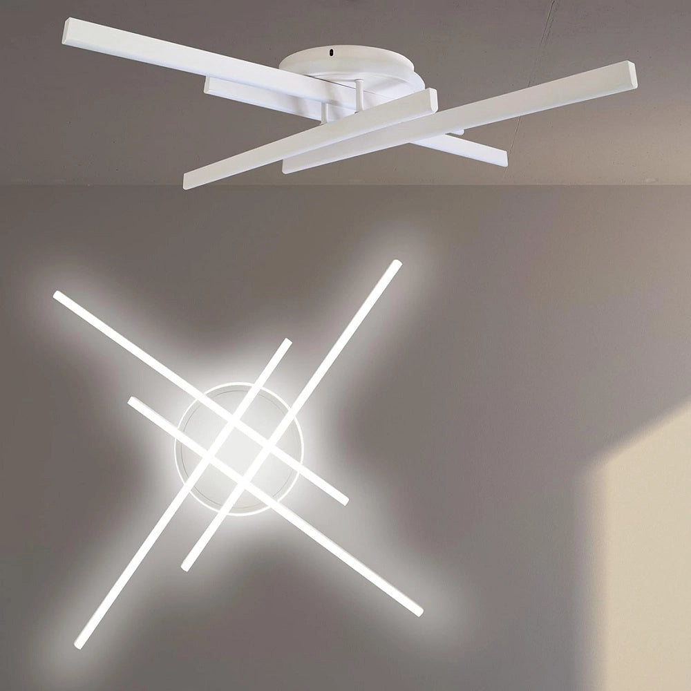 Plafoniera LED moderna da soffitto 48W con switch per luce calda 3000K naturale 4000K o fredda 6500K design elegante per interni