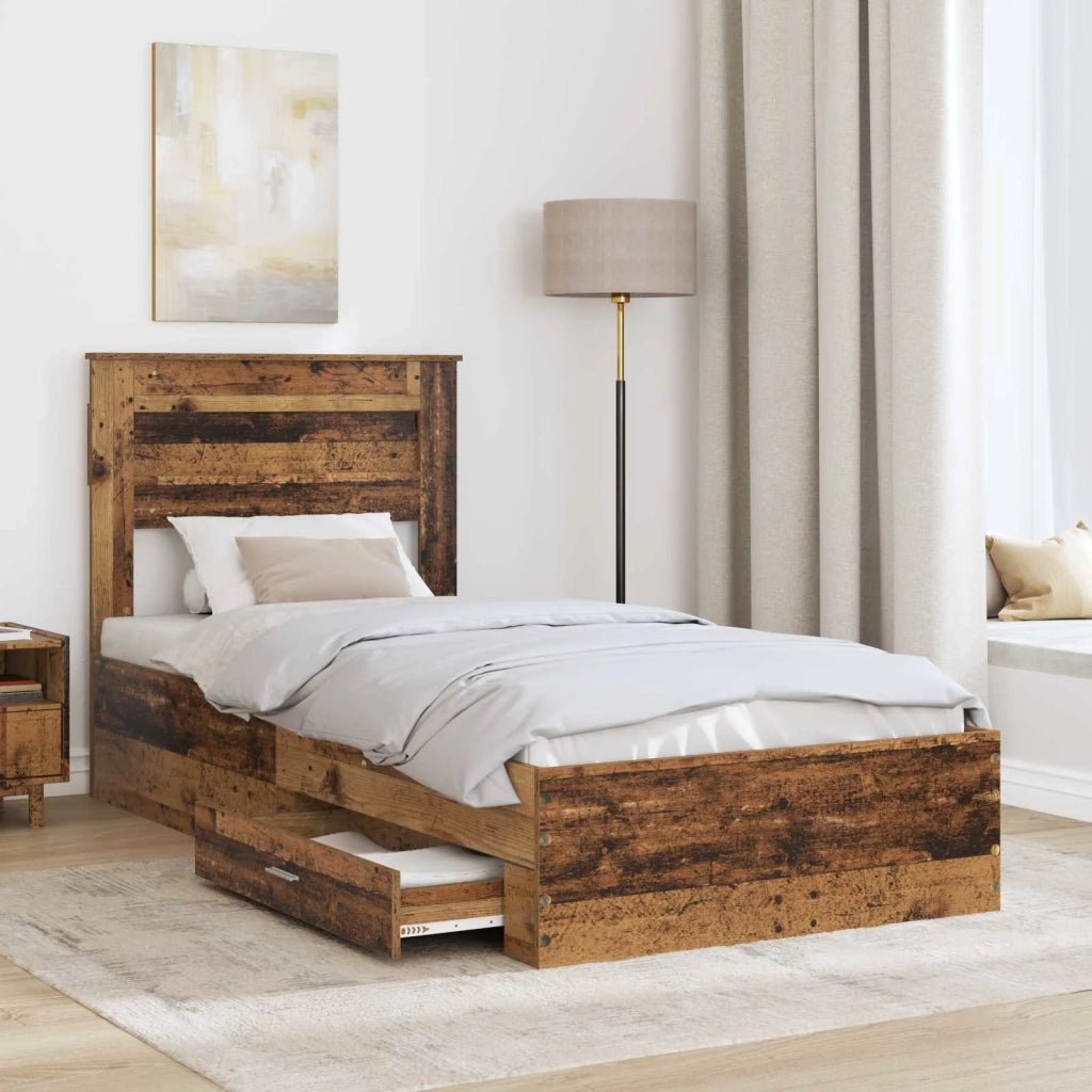Struttura del letto Legno vecchio 90 x 200 cm Legno multistrato