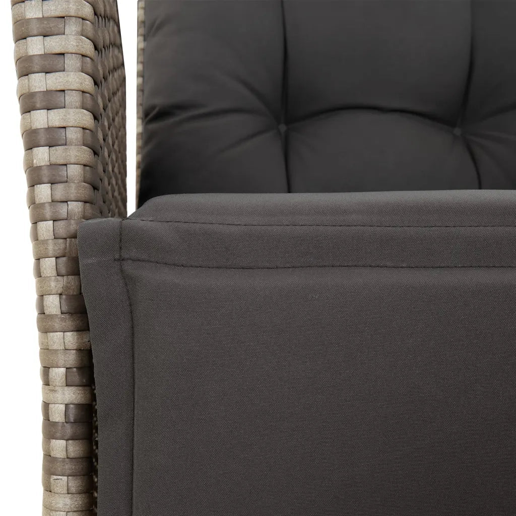 Set da Pranzo da Giardino 7 pz con Cuscini in Polyrattan Grigio 3213230
