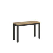 Tavolo apribile 120/200x45/90 cm Everyday Double telaio Antracite - Quercia Natura