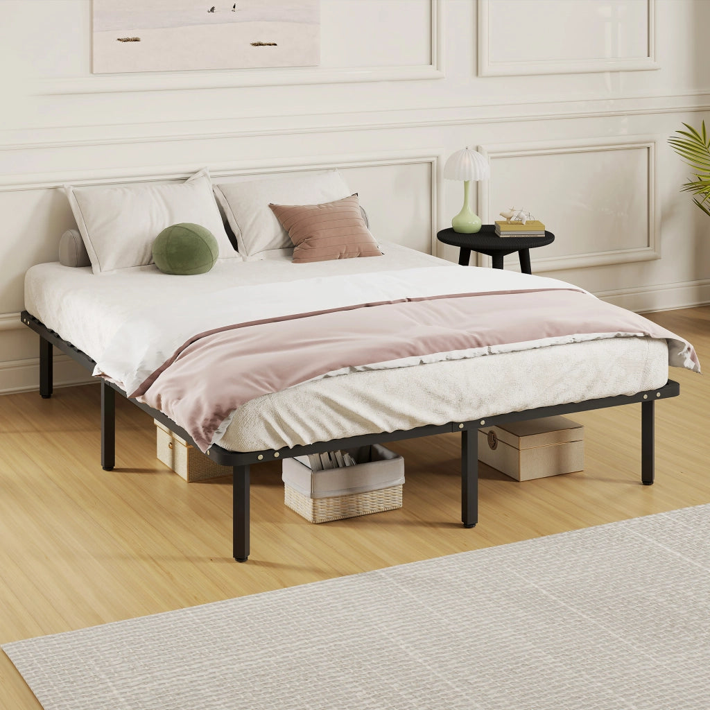 Letto contenitore matrimoniale 160x200 ¨C zephmum ¨C nero struttura metallo rete doghe