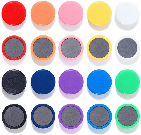 20 magneti colorati, magneti forti a forma rotonda, magneti per frigorifero, magneti per lavagne, lavagne bianche, lavagne per appunti, armadi, scrittoi, studio