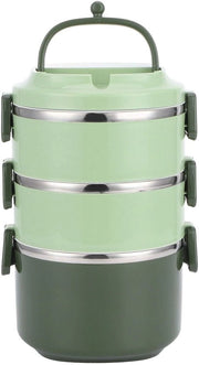 Lunchbox in Acciaio Inossidabile - Stacking - Contenitore di Cibo - Impermeabile - 3 Strati - Chiusura di Sicurezza con Viti in Plastica