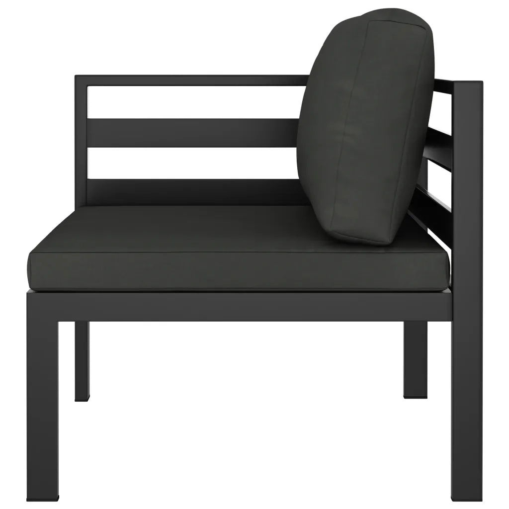 Set Divani da Giardino 5 pz con Cuscini in Alluminio Antracite 3107808