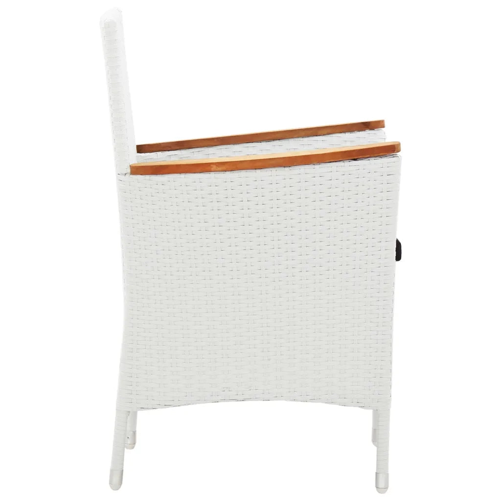 Set da Pranzo da Giardino 5 pz in Polyrattan Bianco cod mxl 34596