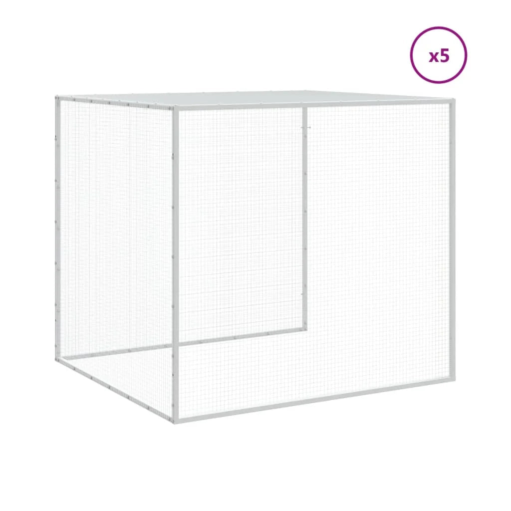 Recinto per pollaio con tetto 603 x 98 x 90 cm in acciaio zincato antracite 02_0043976