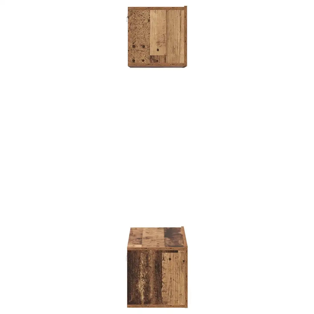 Set mobile TV 2 pz-Set di 2 Credenza per TV Legno vecchio Legno multistrato 761172