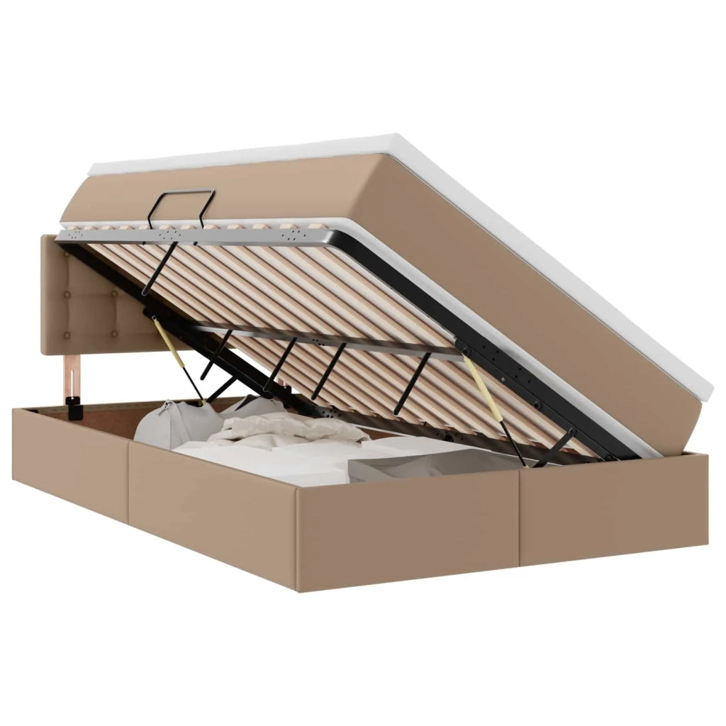 Letto con contenitore e materasso Cappuccino 120 x 200 cm