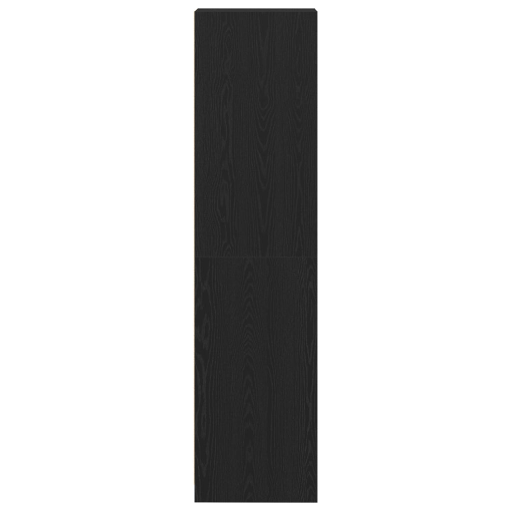 Armadio  Nero Rovere 30x50x200 cm in Legno Ingegnerizzato