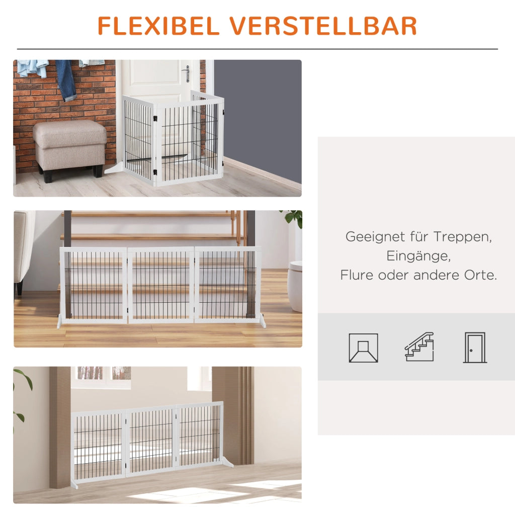 Cancello per Cani ¨C zephmum ¨C Bianco Legno 185x71 cm