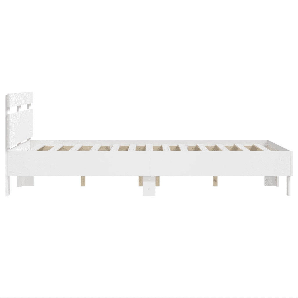 Giroletto con Testiera Bianco 120x200 cm in Legno Multistrato