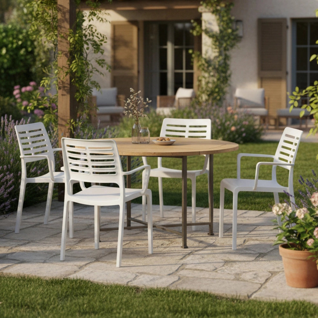 Hero, Sedia da Esterno 4 Sedie Made in Italy, Bianco