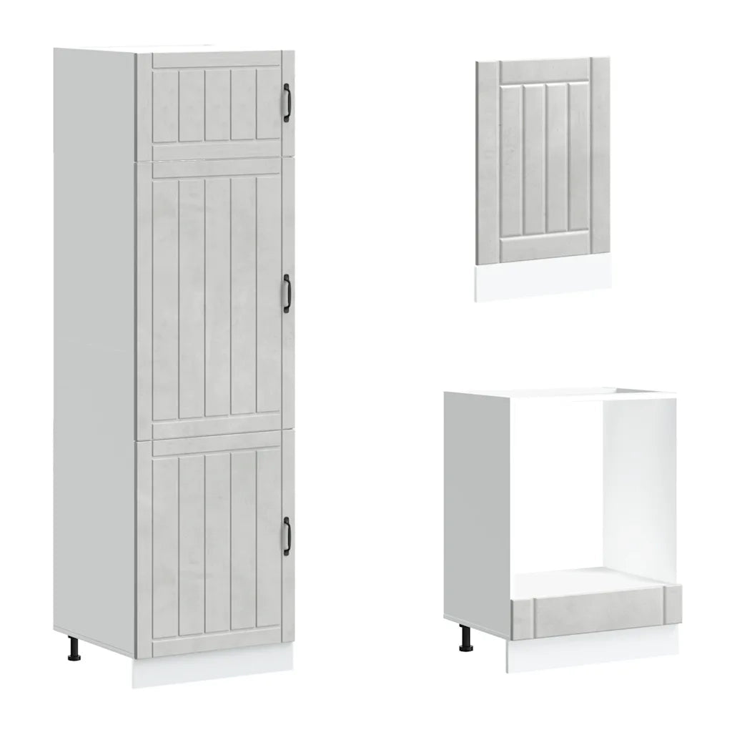 Set Mobili da Cucina 7 pz Lucca Grigio Cemento in Truciolato 3314775