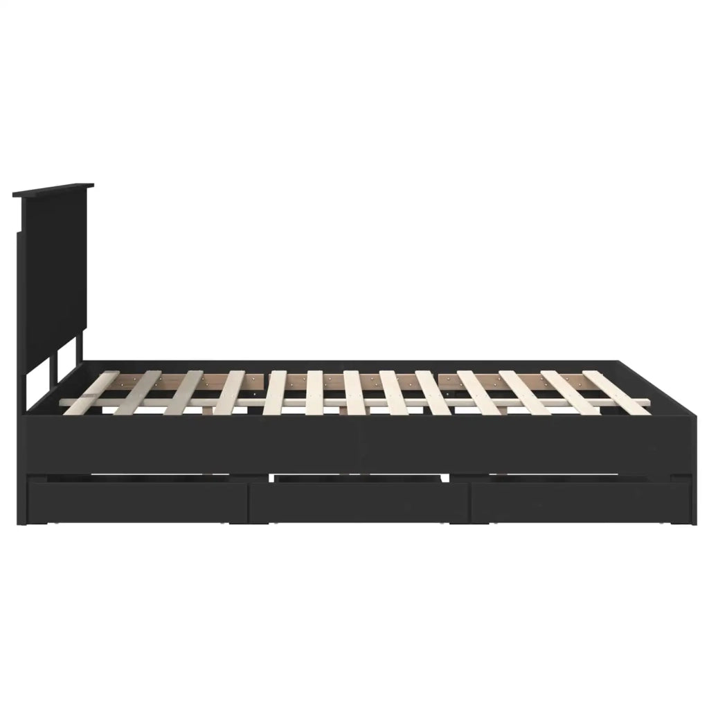 Struttura del letto Nero 150 x 200 cm Legno Ingegnerizzato