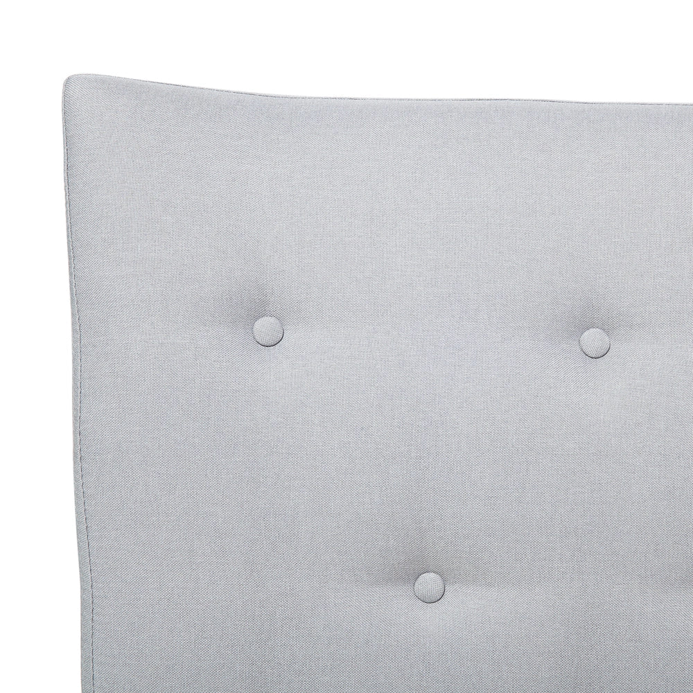 Letto a doghe Tessuto in poliestere grigio Gambe in legno imbottite Testiera capitonné 180 x 200 cm Design moderno