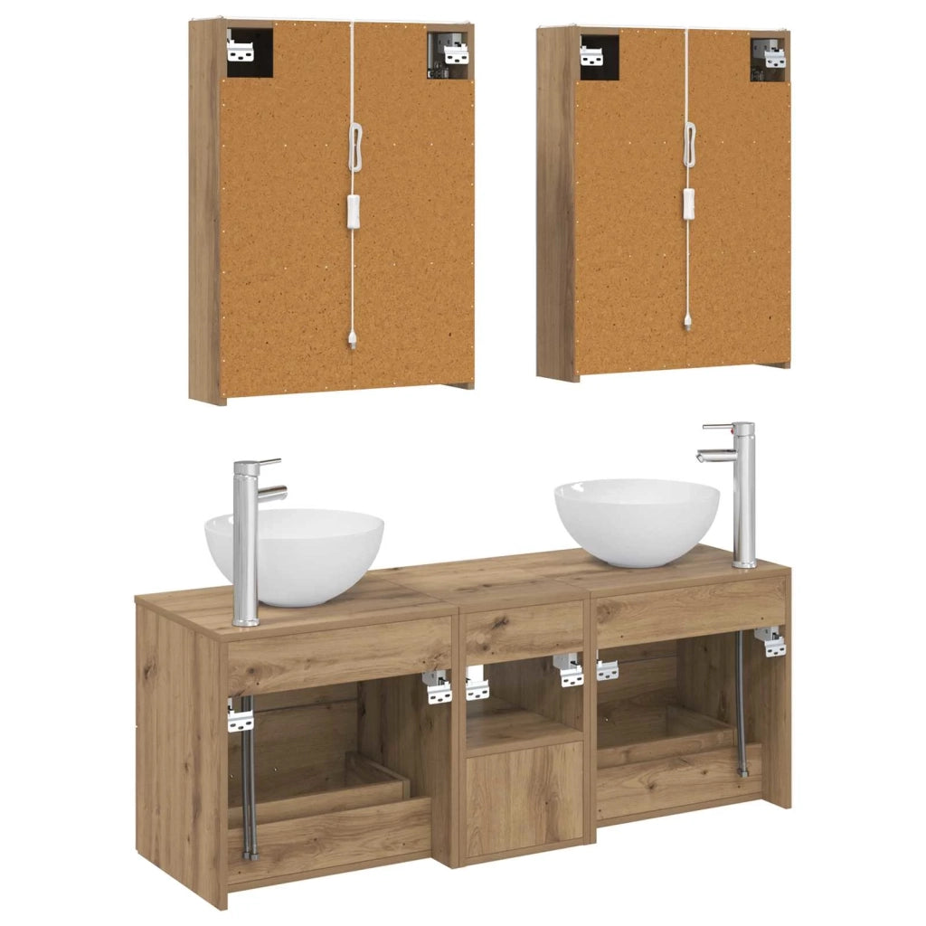 Set di mobili per il bagno 5 pcs Rovere Artigianale 3406734