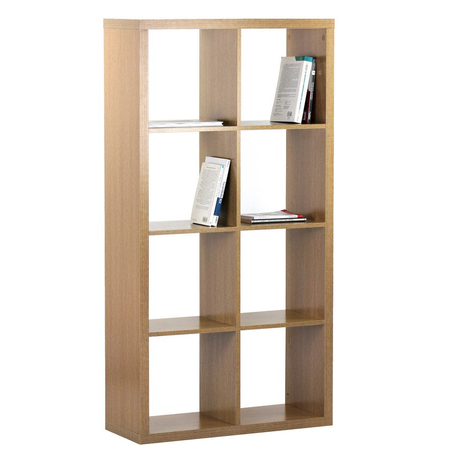 Libreria 8 Ripiani 77x147x30 cm in Legno MDF Effetto Rovere