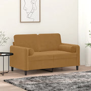 Cuscini Decorativi 2 pz Marrone Ø15x50 cm in Velluto 349516
