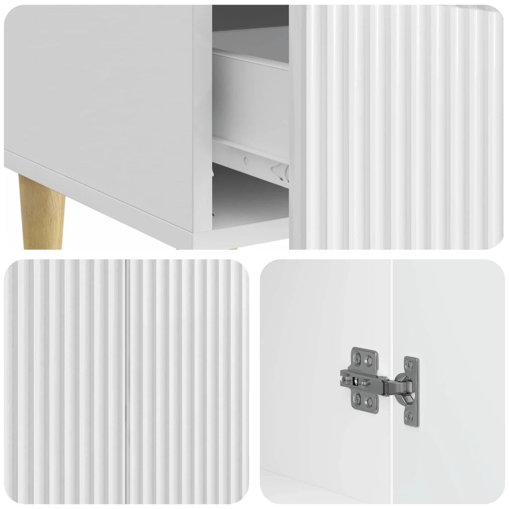 Credenza | Madia | Buffet da pranzo | Armadio da pranzo Bianco Lucido 66 x 34,5 x 95 cm Legno ingegnerizzato