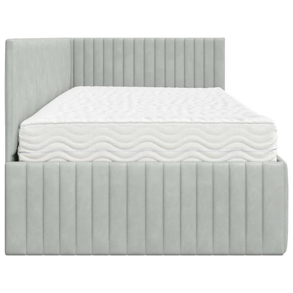 Struttura Letto Angolare con Materasso 2 pcs Grigio chiaro 3393808
