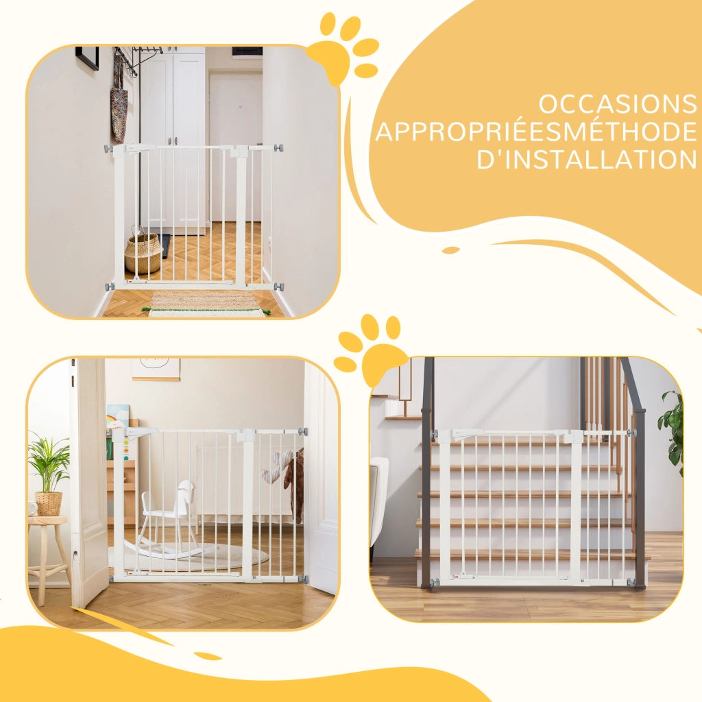 Barriera per cani e animali ¨C Zephmum ¨C Bianco 76-103 cm