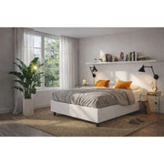 Letto imbottito Matrimoniale 180x200 cm BoxMax - Bianco,Similpelle,Contenitore