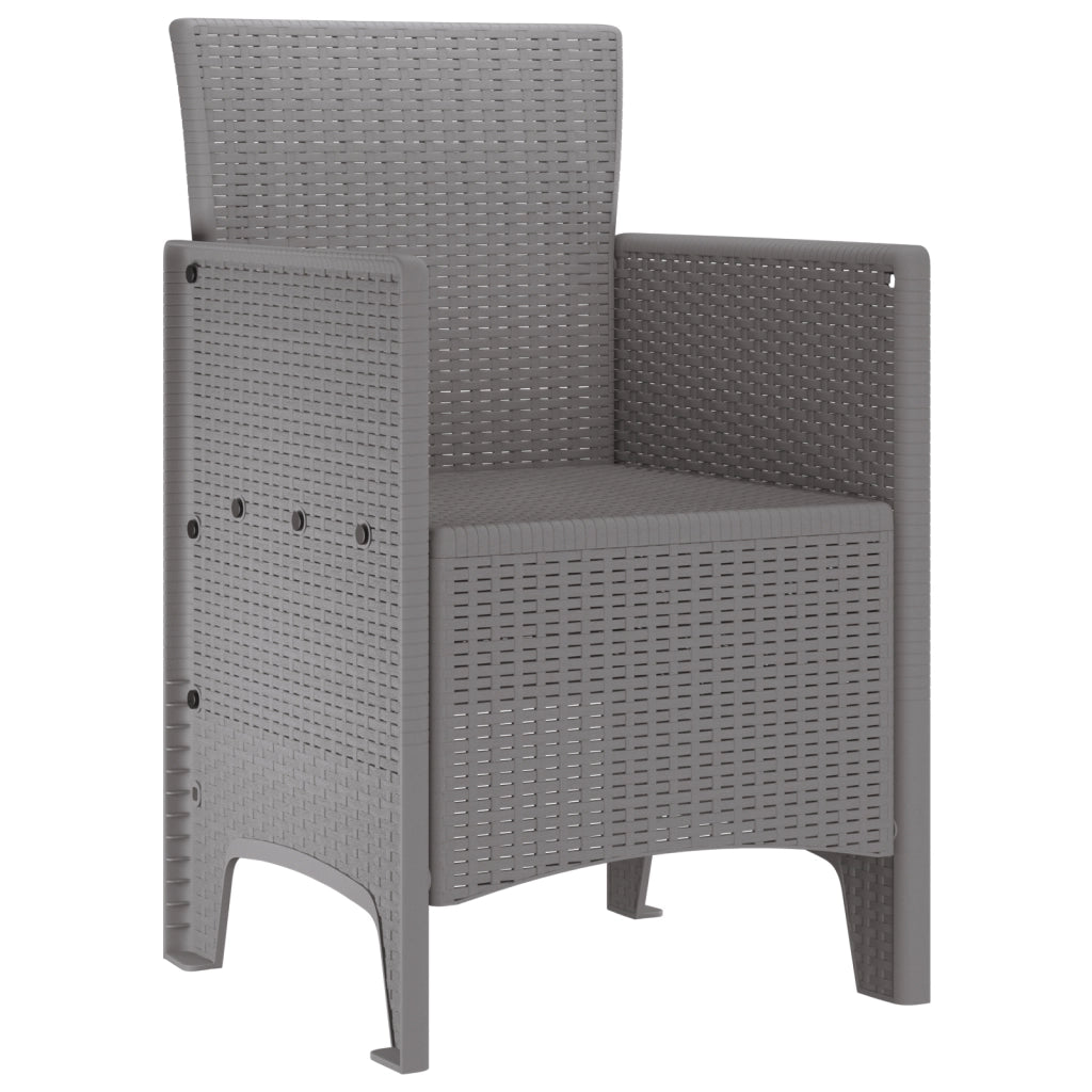 Sedie da Giardino 2 pezzi Grigio Chiaro Poly Rattan