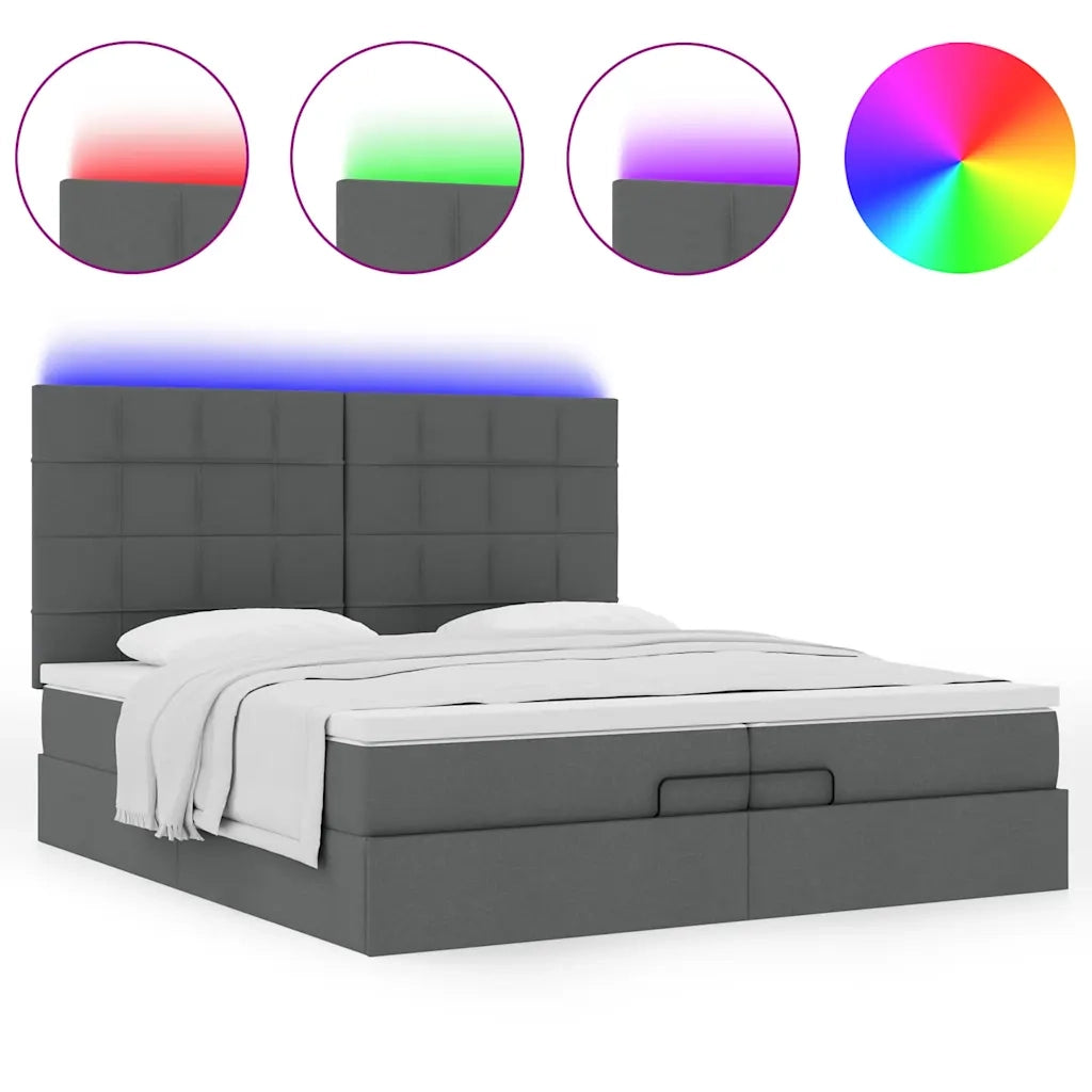 Struttura Letto Pouf con Materassi 200x200 cm in Tessuto 3314032