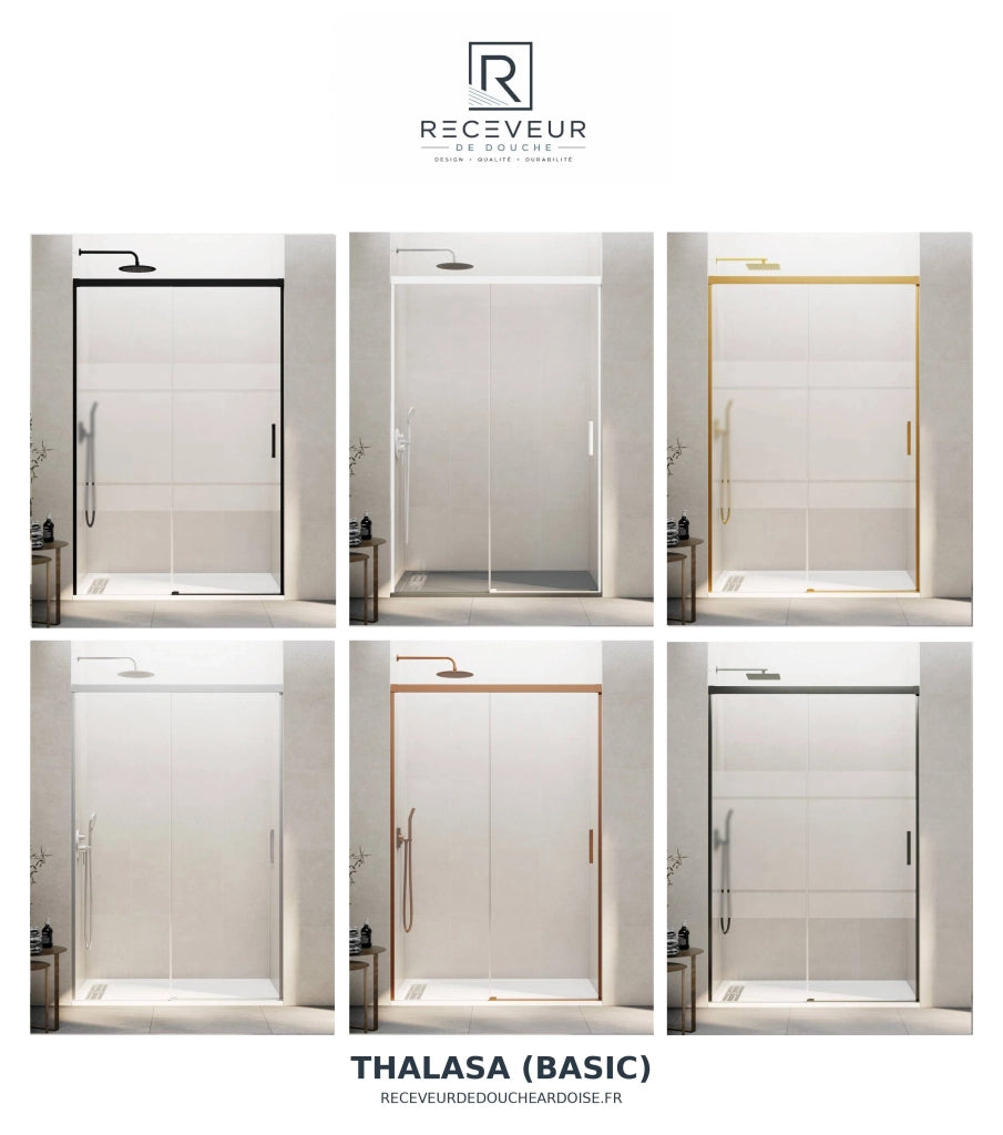 Box doccia ingresso angolare 2+2 THALASSA (BASIC) 85x90 cm Oro vetro serigrafato