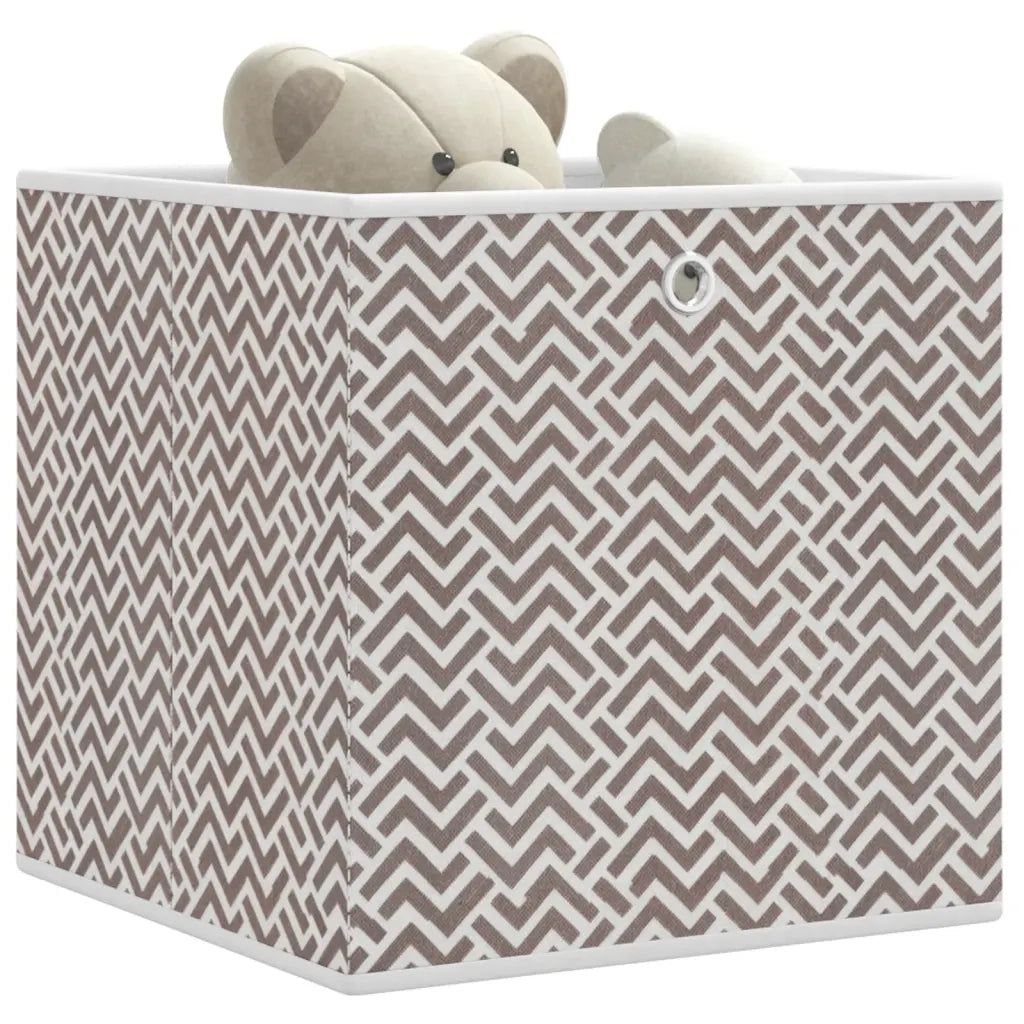 vidaXL Scatole Portaoggetti 4pz Marrone 32x32x32cm Tessuto non Tessuto