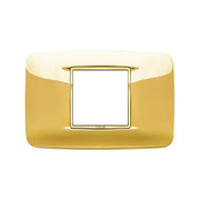 VIMAR EIKON - PLACCA ROUND 2M CENTRALI ORO LUCIDO