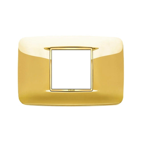 VIMAR EIKON - PLACCA ROUND 2M CENTRALI ORO LUCIDO