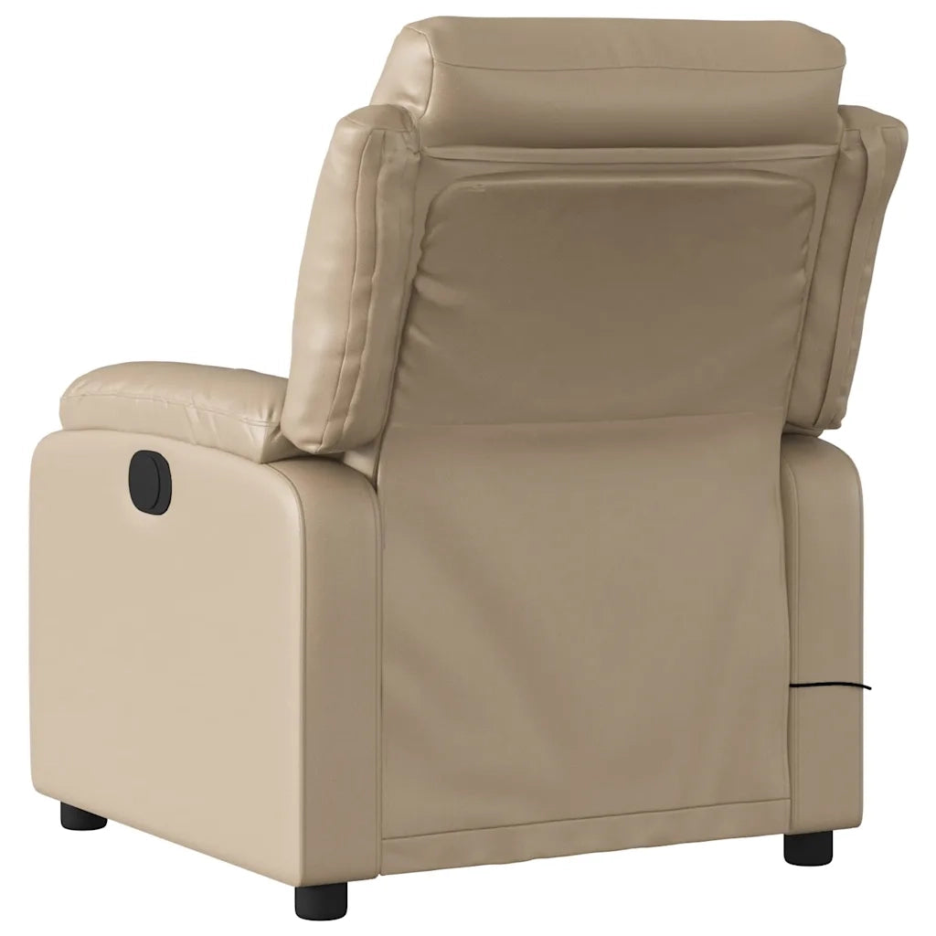 Poltrona Massaggiante Reclinabile cappuccino in Similpelle 373499