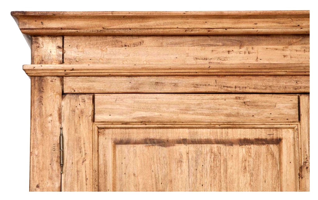 Biscottini Armadio Country in legno massello di tiglio finitura naturale L120xPR59xH197 cm. Made in Italy