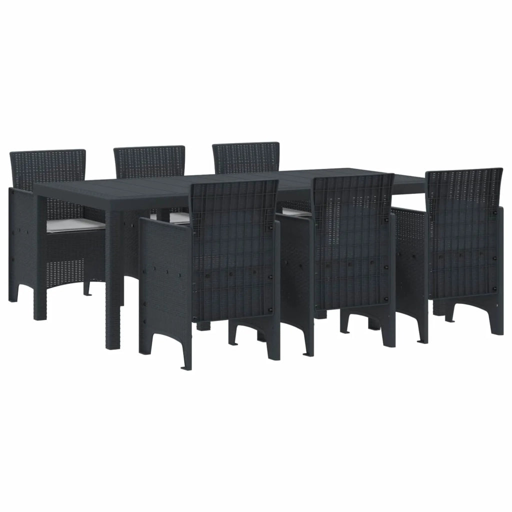 Set da Pranzo per Giardino 7 pcs Antracite Polipropilene 3378714