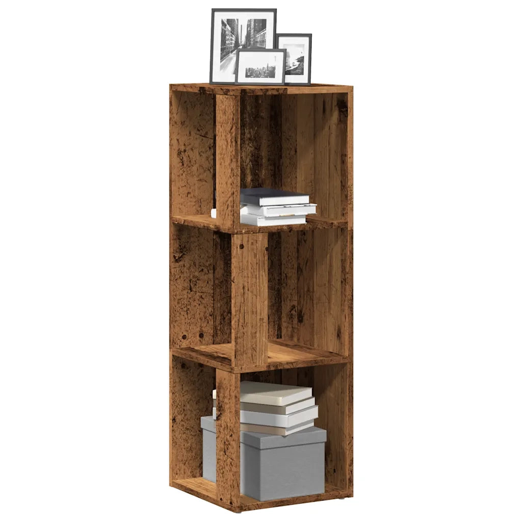 Mobile Angolare Legno Antico 33x33x100 cm Legno Multistrato