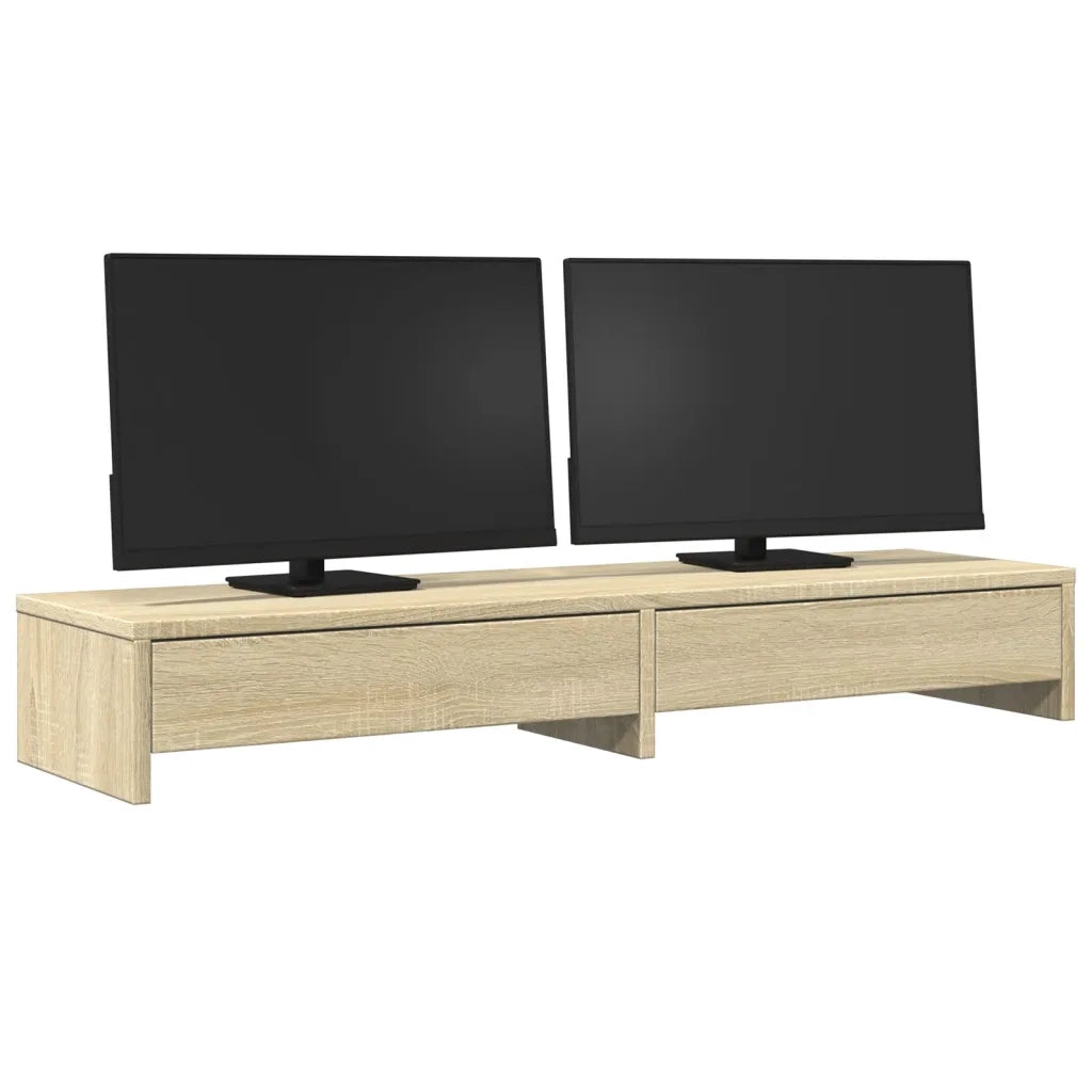 Supporto per monitor con cassetti in rovere Sonoma 100x27x15 cm in legno ingegnerizzato 854672