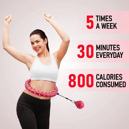 Fitness Hoop con Peso - Colore Rosa - Adatto per Adulti e Principianti