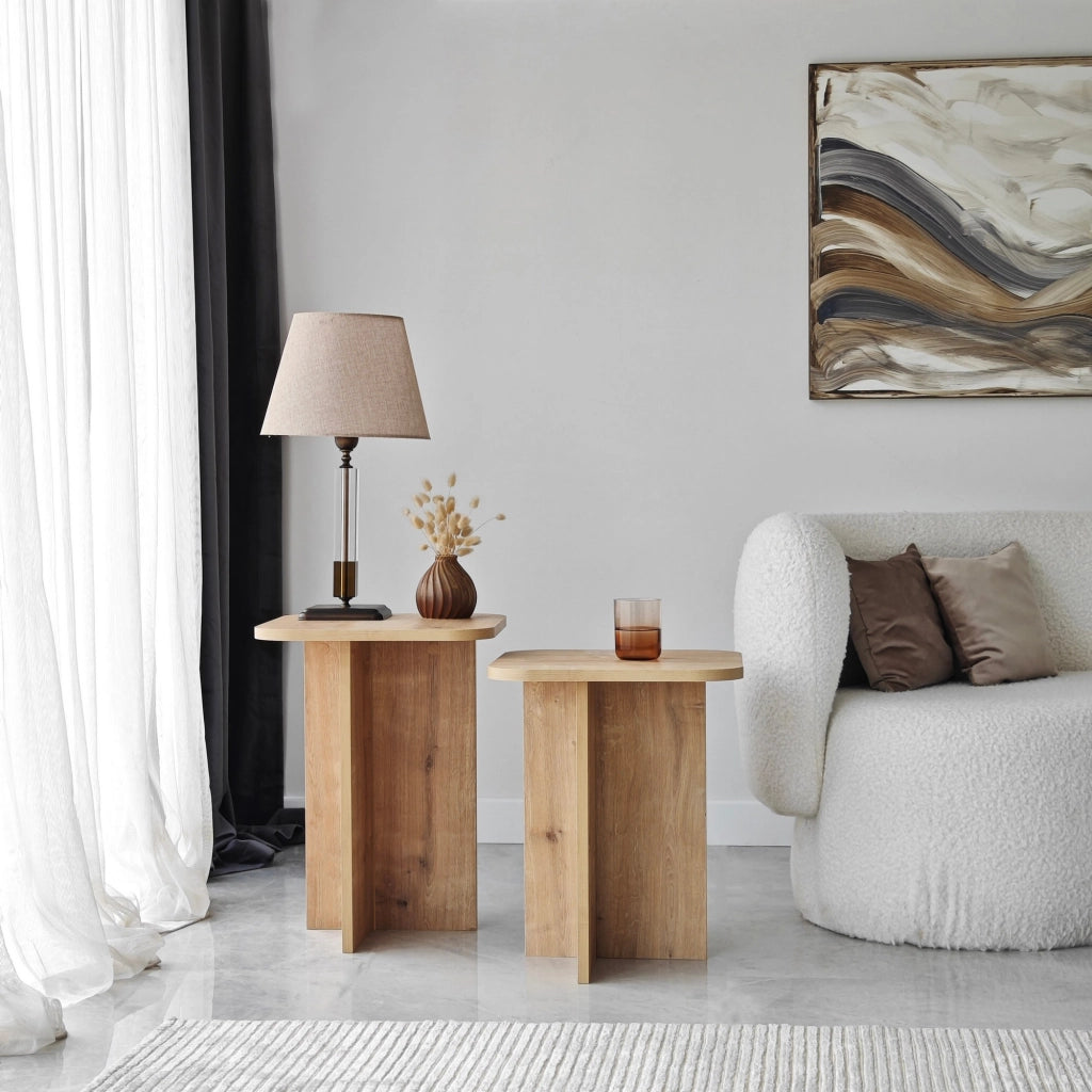 Meduno, Tavolino da Salotto Modulabile, 40x40x50h cm Marrone Rovere