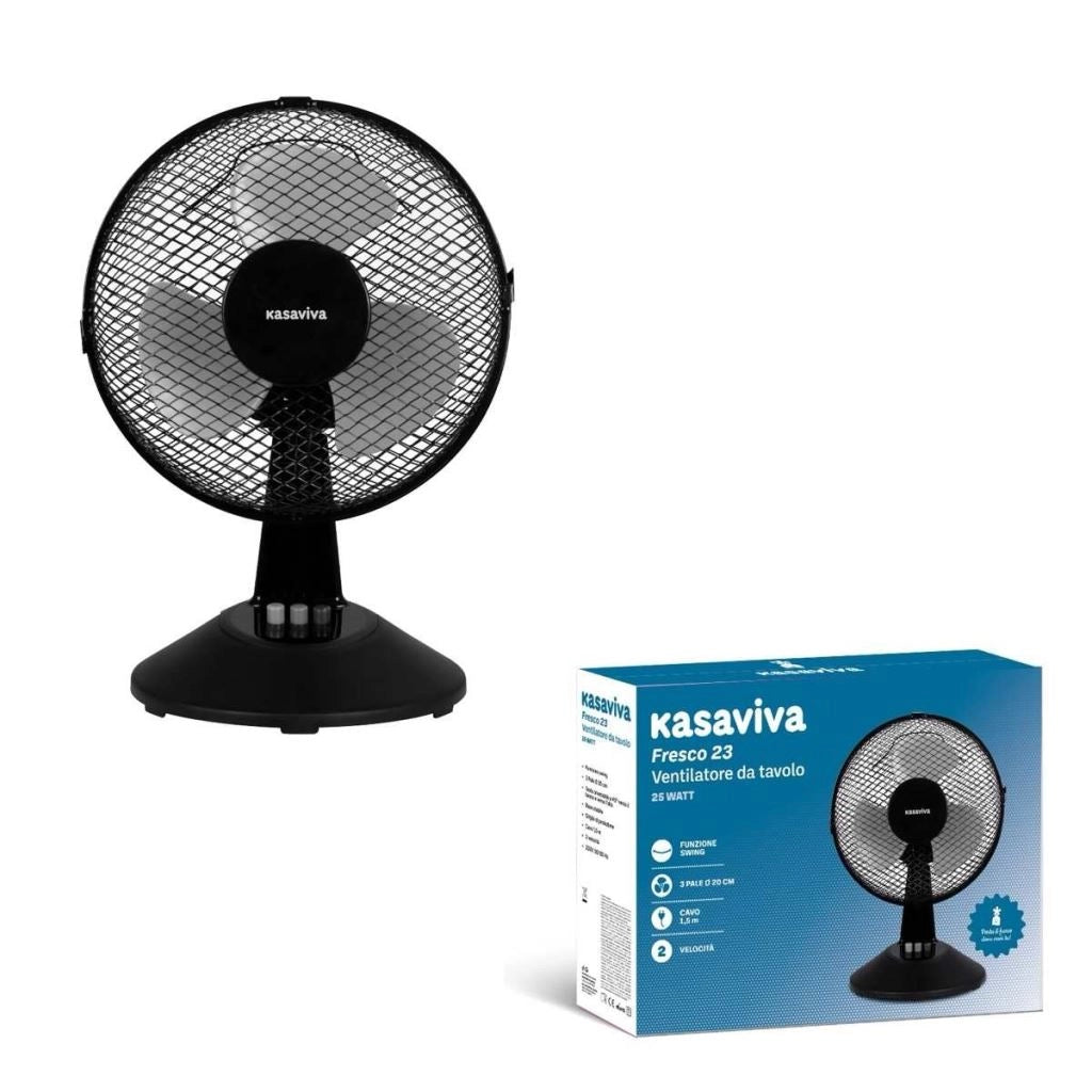 Ventilatore da Tavolo Fresco New Nero 25 Watt