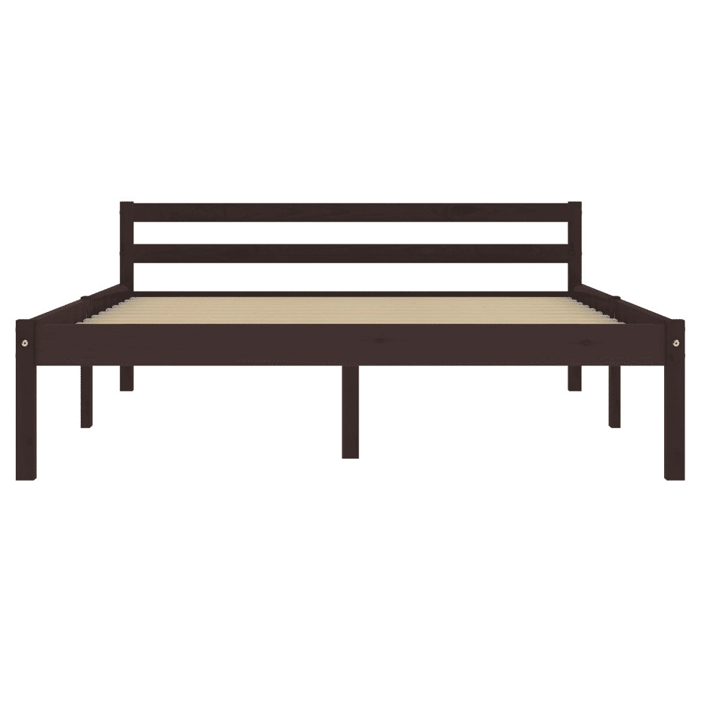 Giroletto senza Materasso Marrone Scuro 140x200 cm Legno Pino 283205